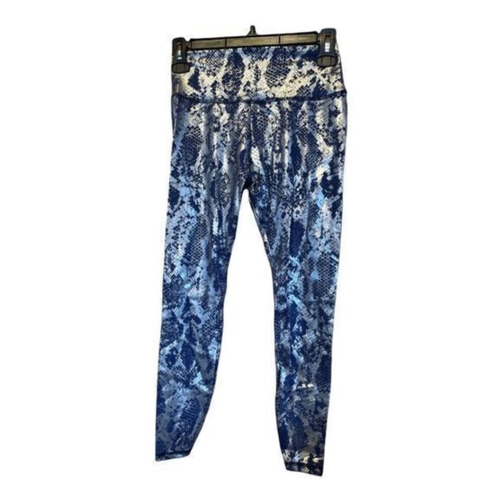 3/$25.  Unbranded Shiny Spandex Leggings Blue and Silver Snakeskin Size Small